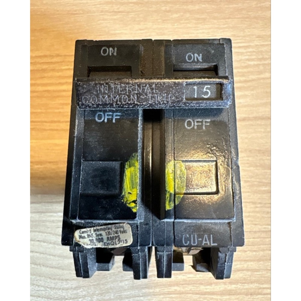 GE General Electric THQL2115‎ 15 Amp 2-Pole Circuit Breaker 120/240V HACR Type